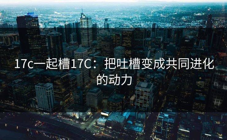 17c一起槽17C：把吐槽变成共同进化的动力